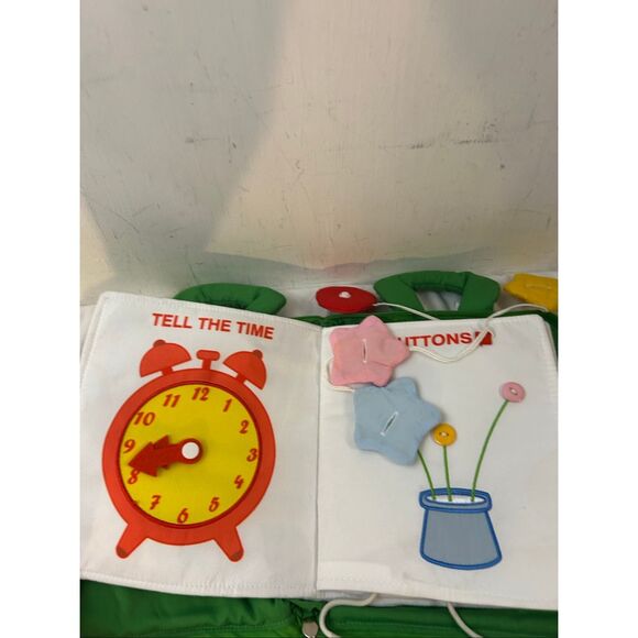 De moca Quiet travel book learning toy zipper green vintage - Picture 6 of 9